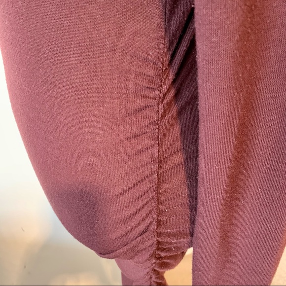 ANN TAYLOR Burgundy Sequin Shoulder Ruched Lightweight Sweater/Dress—SZ.… - Picture 3 of 10